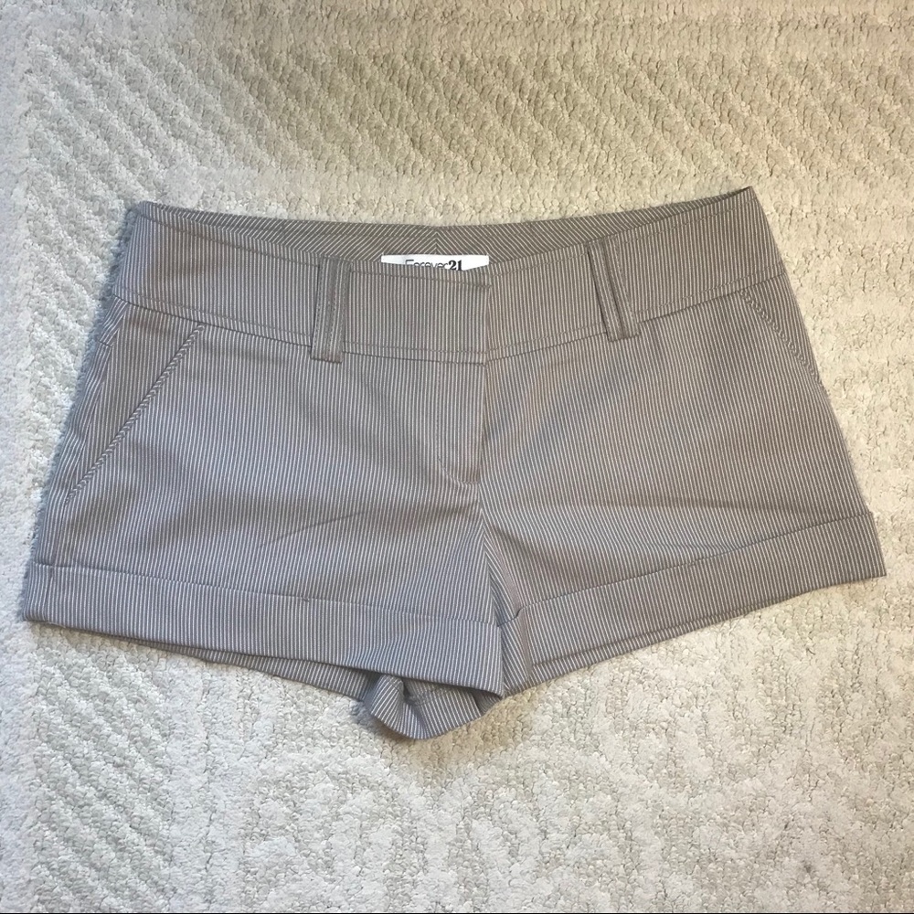 Tan Striped Forever 21 Shorts